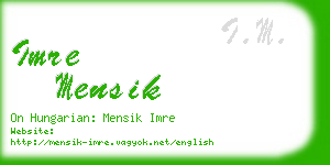 imre mensik business card